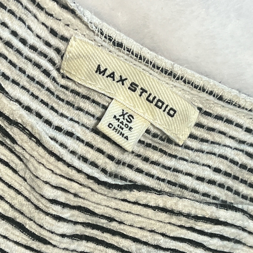 Max Studio Size XS Asymmetrical Hem Sleeveless Dress. Drawstring gather on left - Picture 2 of 7